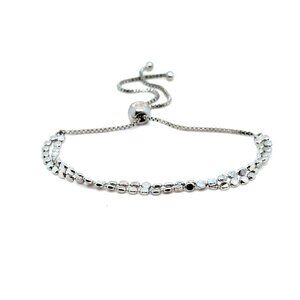 Pura Vida Silver Double Strand Bead Bolo Bracelet